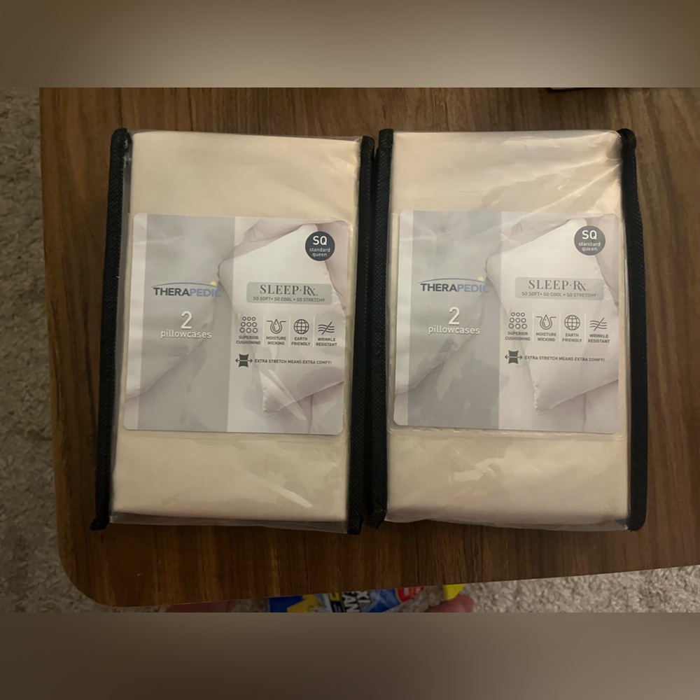 Therapedic Sleep-Rx Square Pillowcases Set in Cream - 2 Pack